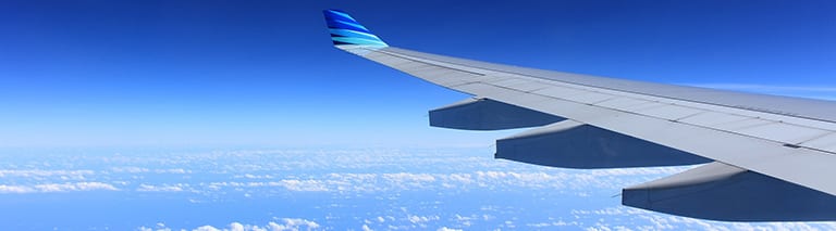 Uitzicht vanuit het vliegtuig