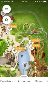 Wachttijden in de Efteling App