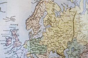 Detailfoto wereldkaart